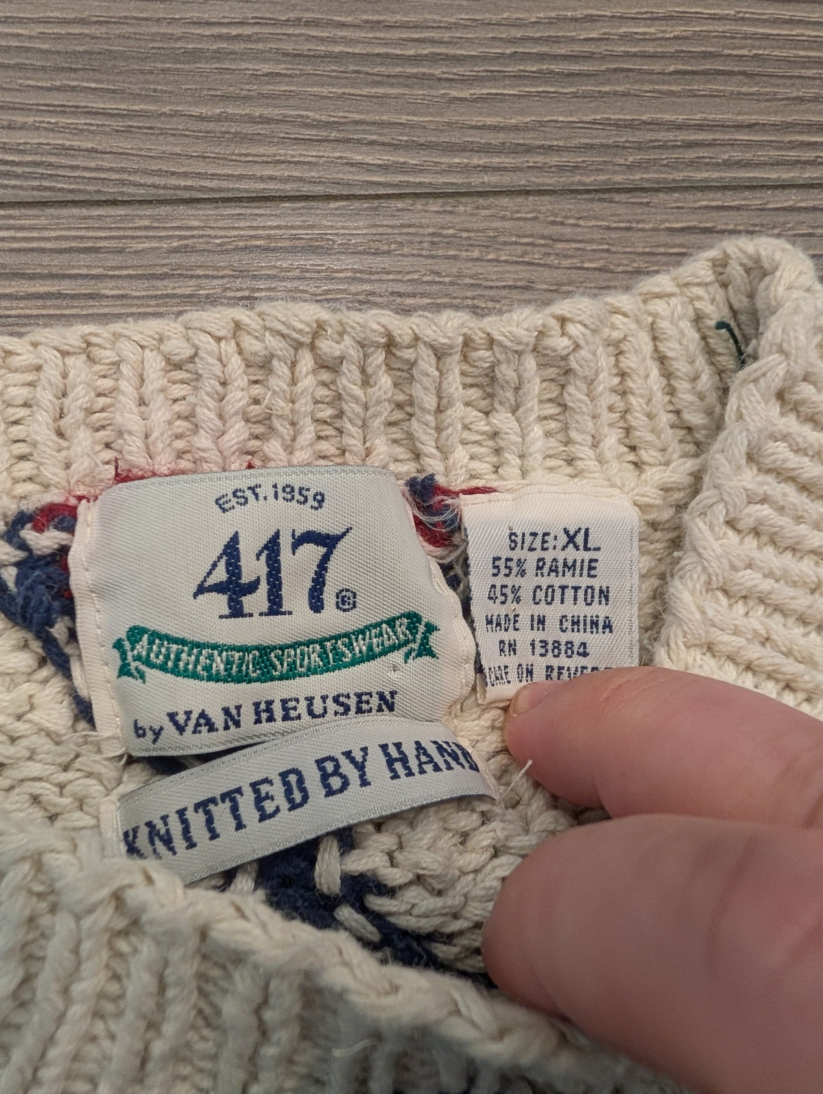 90s Van Heusen Argyle Knit Crewneck Sweater