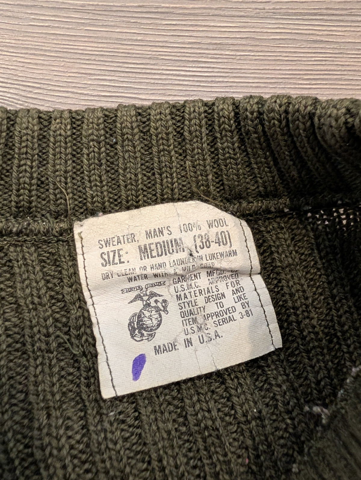 80s U.S Marine Corp. Wool Sweater