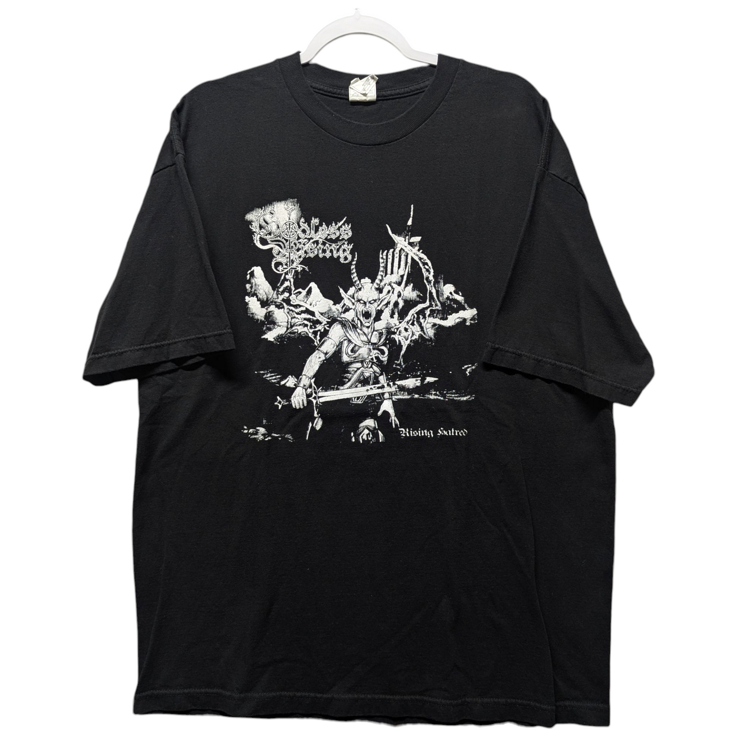 Mid 2000's Godless Rising Rising Hatred Metal T Shirt