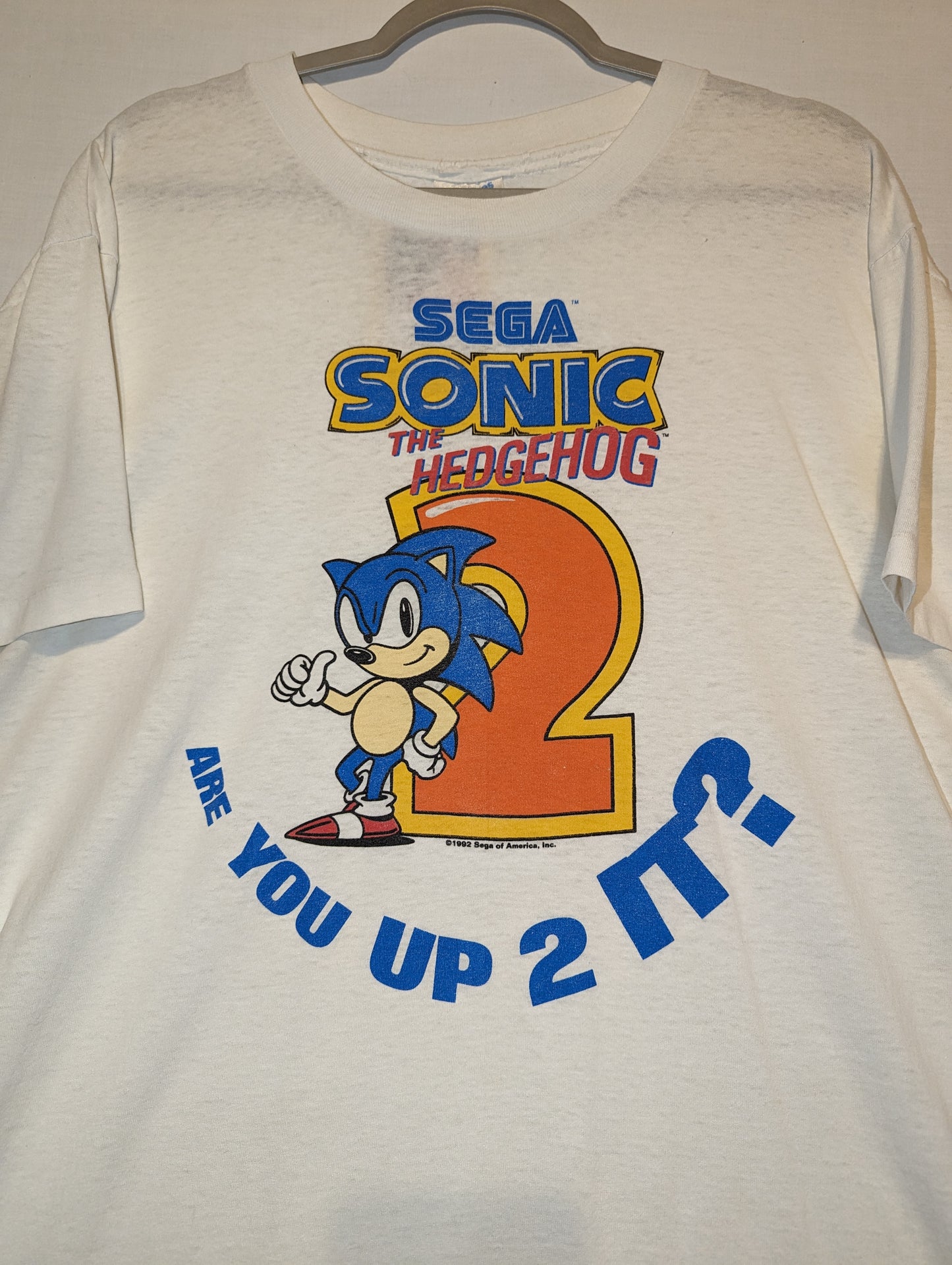 1992 Sonic 2 video game promo t shirt