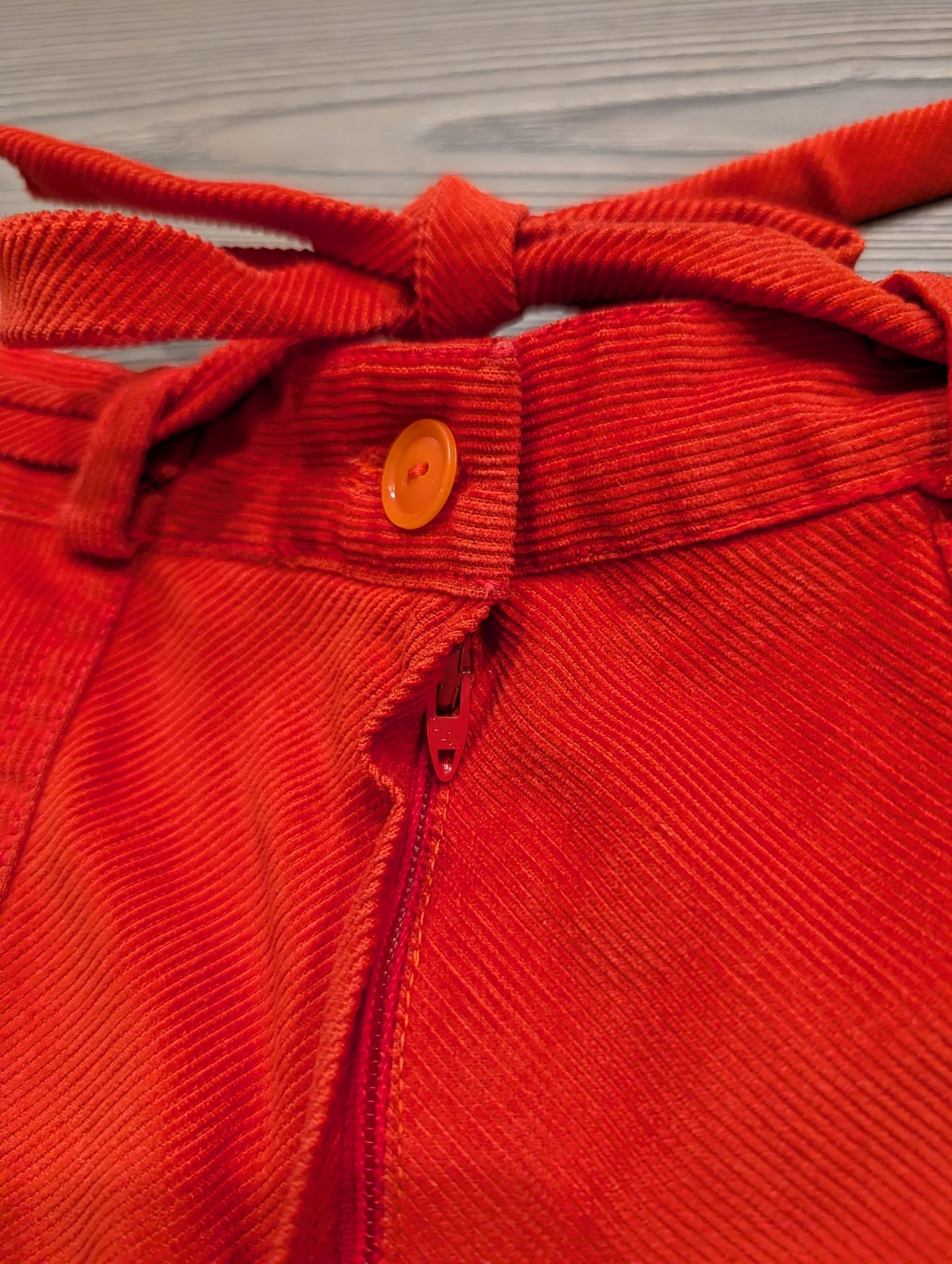 70's/80's Youth Orange Courdoroy Skirt