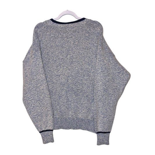 80s / 90s Heather blue and white cardigan sweater