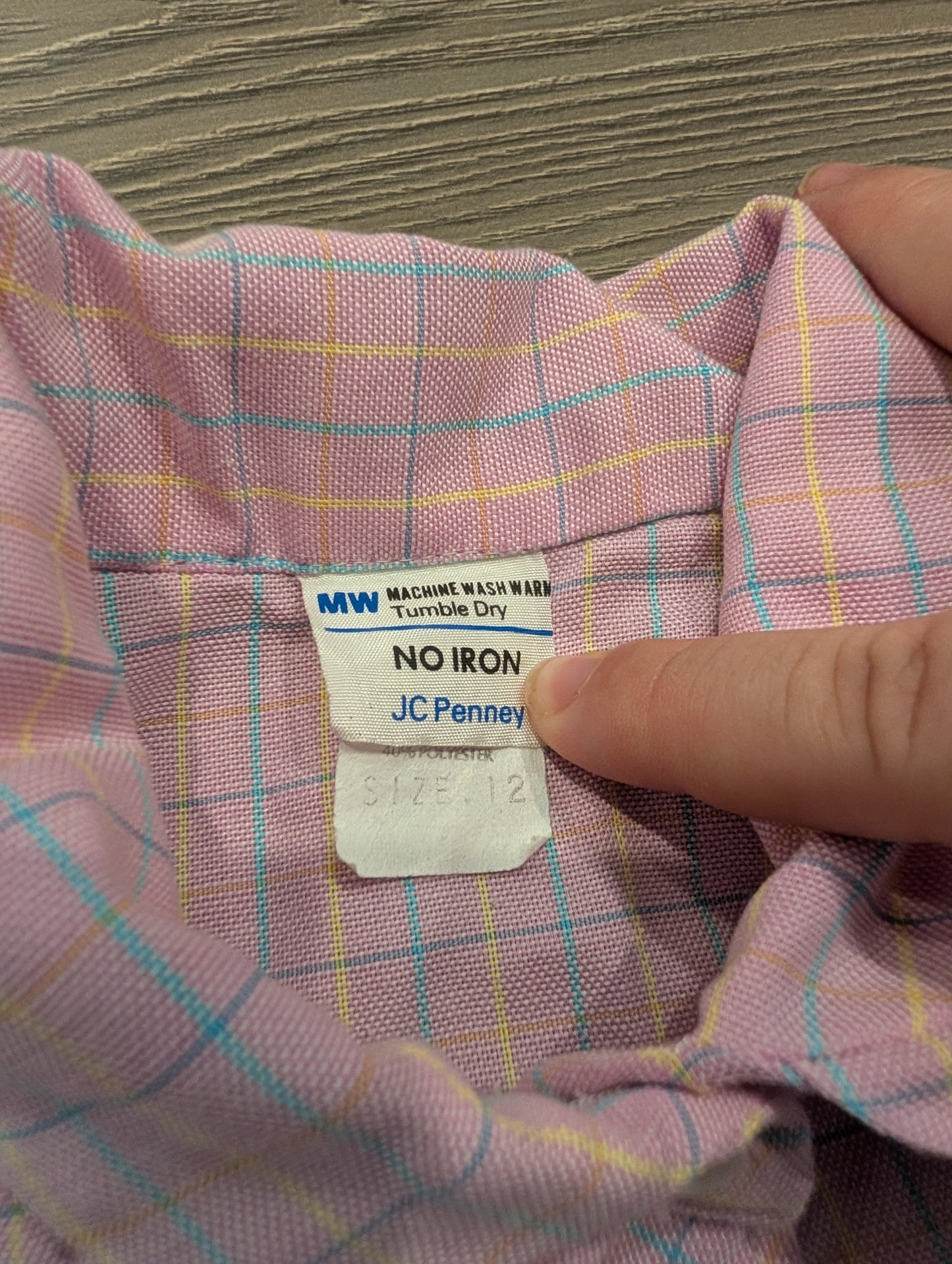 80s Misses Pink Plaid Button Up Shirt