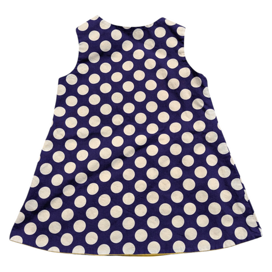 80s/90s Handmade Youth LSU Polka Dot A Lined Dress