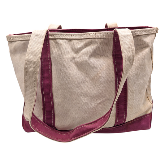 90's Purple LLBean Canvas Boat and Tote with Long Handles