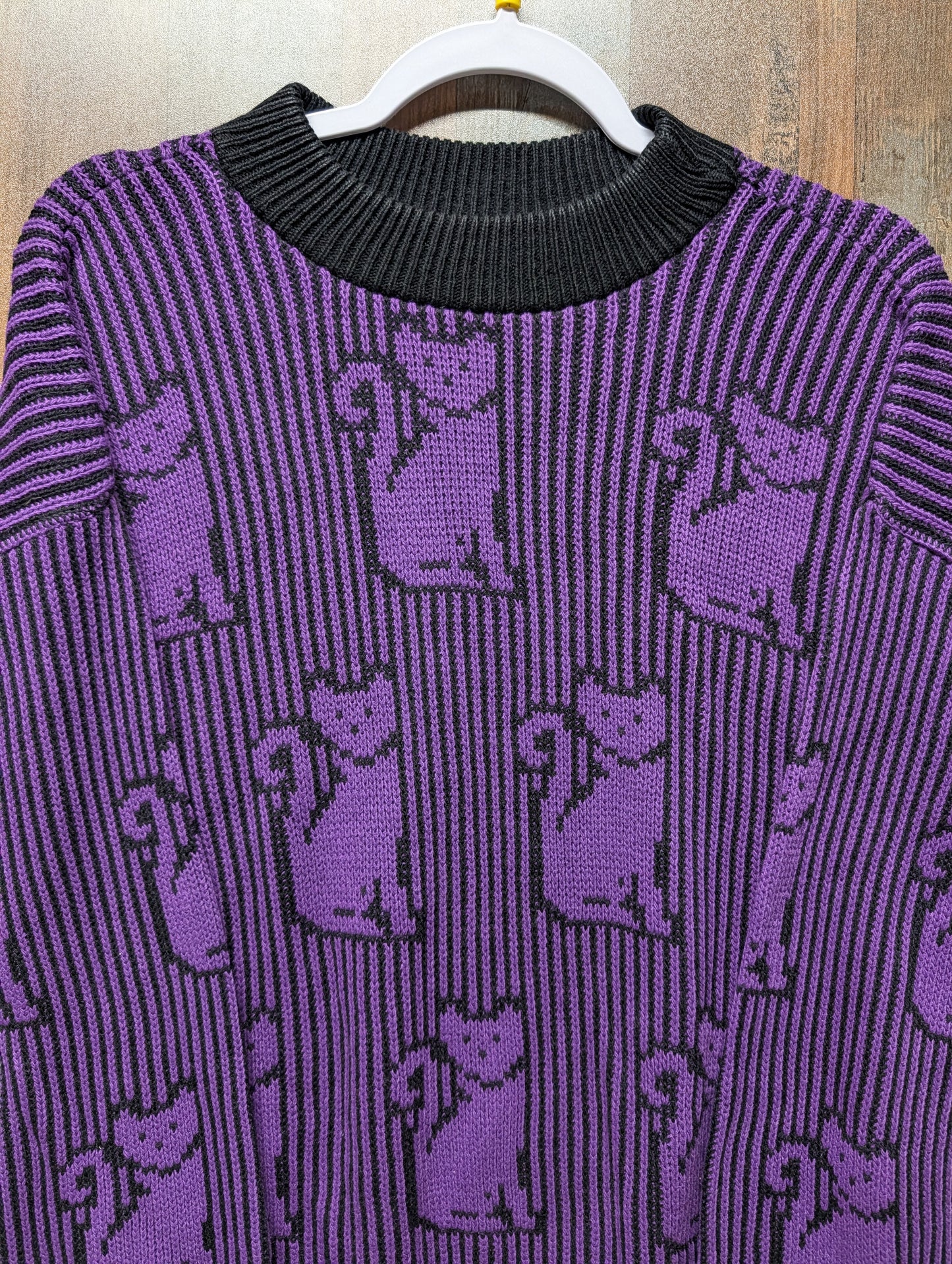 80s Knit Cat AOP Granny Sweater