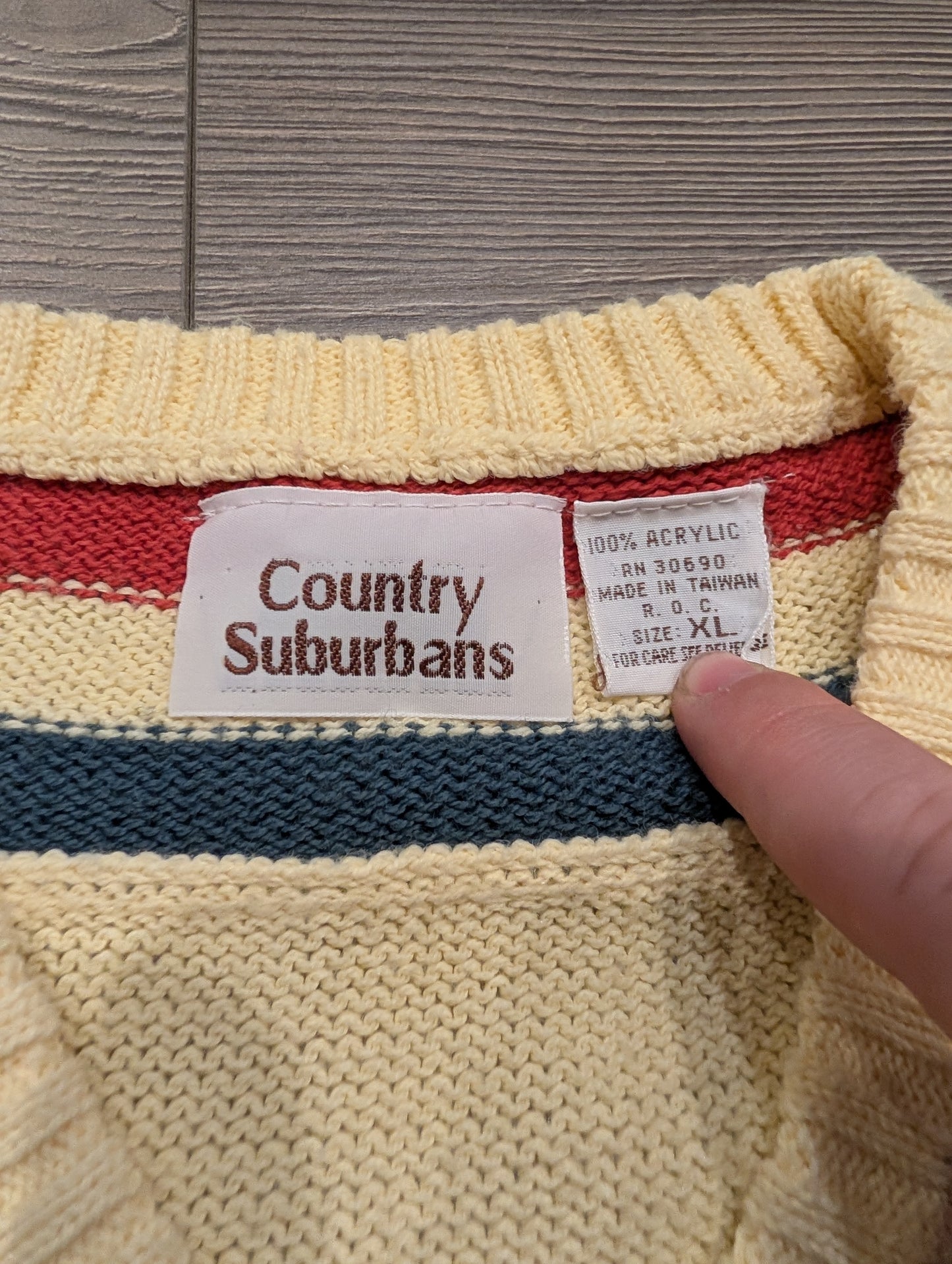 80's Yellow V Neck Sweater Vest