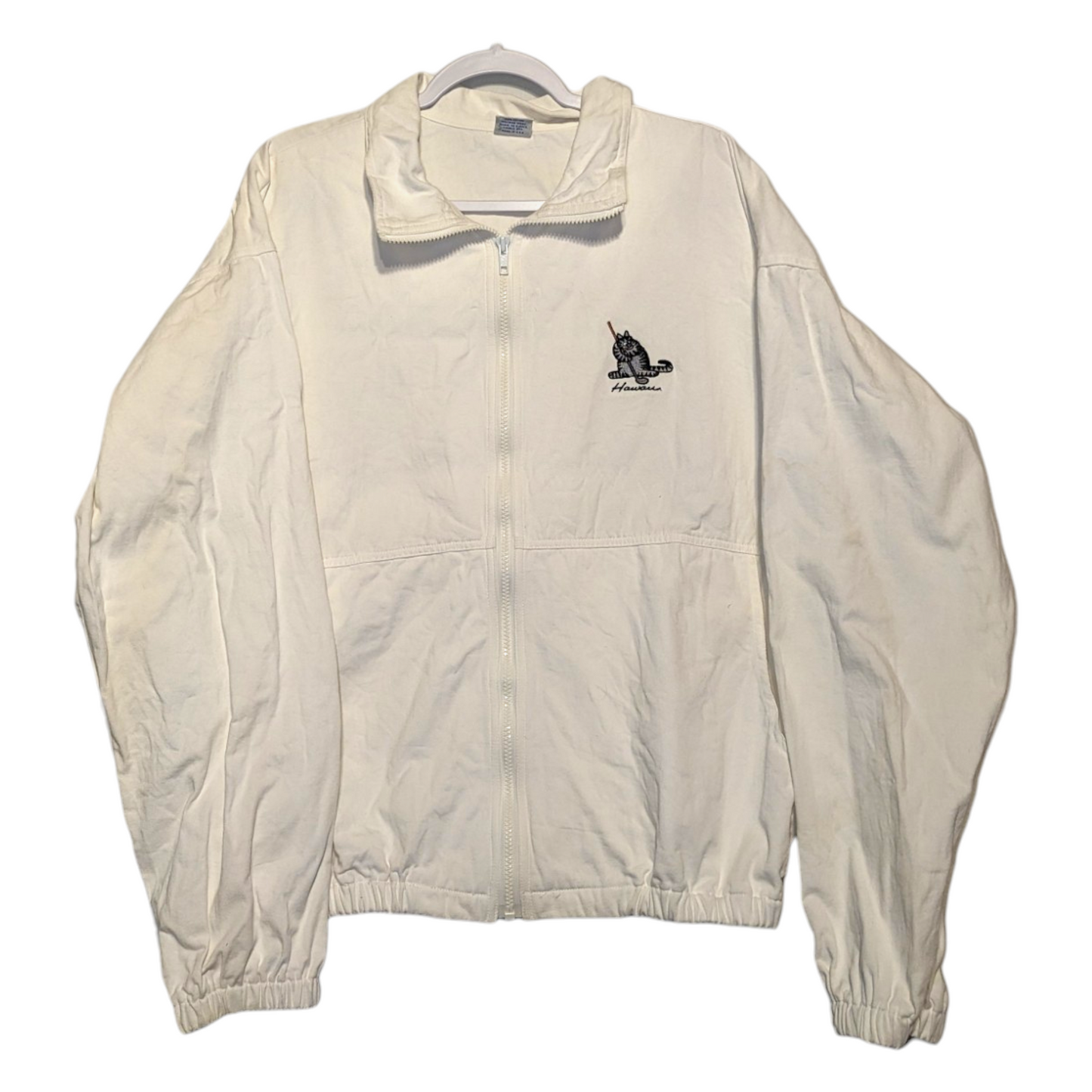 80s / 90s B Kliban Embroidered Hawaii Cat Crazy Shirt full zip jacket