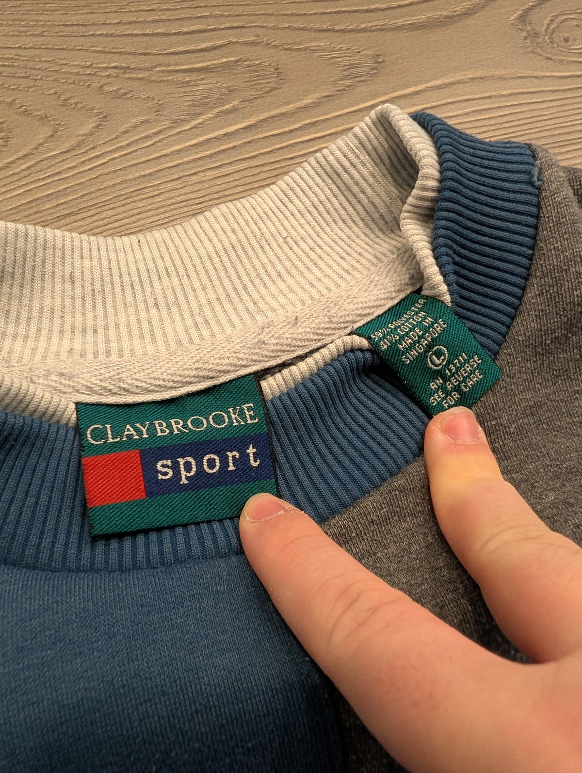 80s/90s Double Collar Color Block Sweatshirt