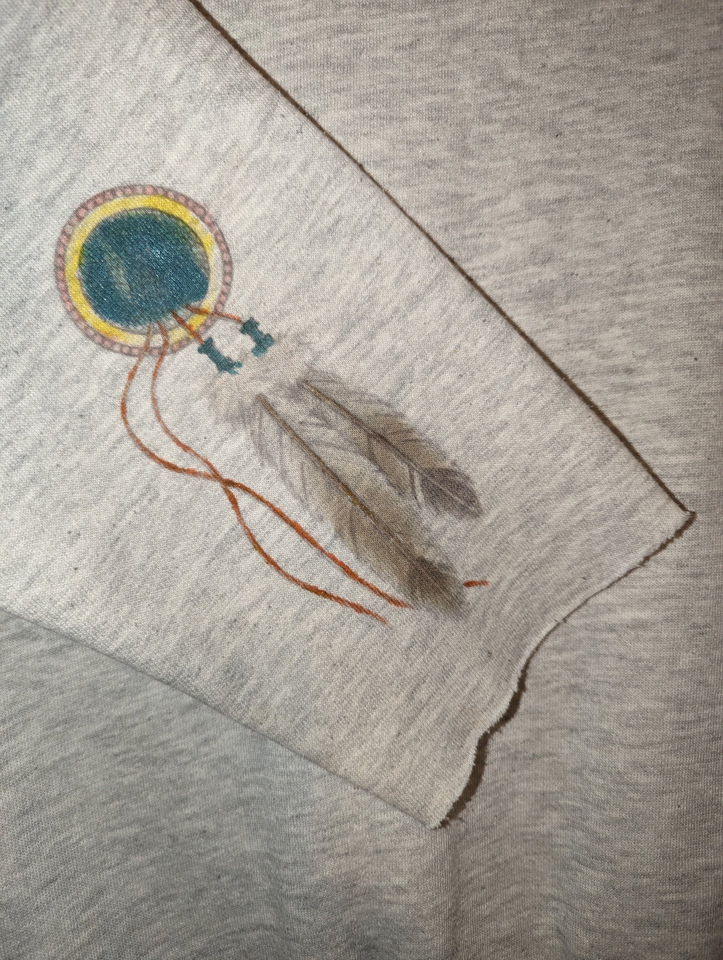 80s / 90s Custom hand drawn Native American Indigenous art crewneck sweatshirt