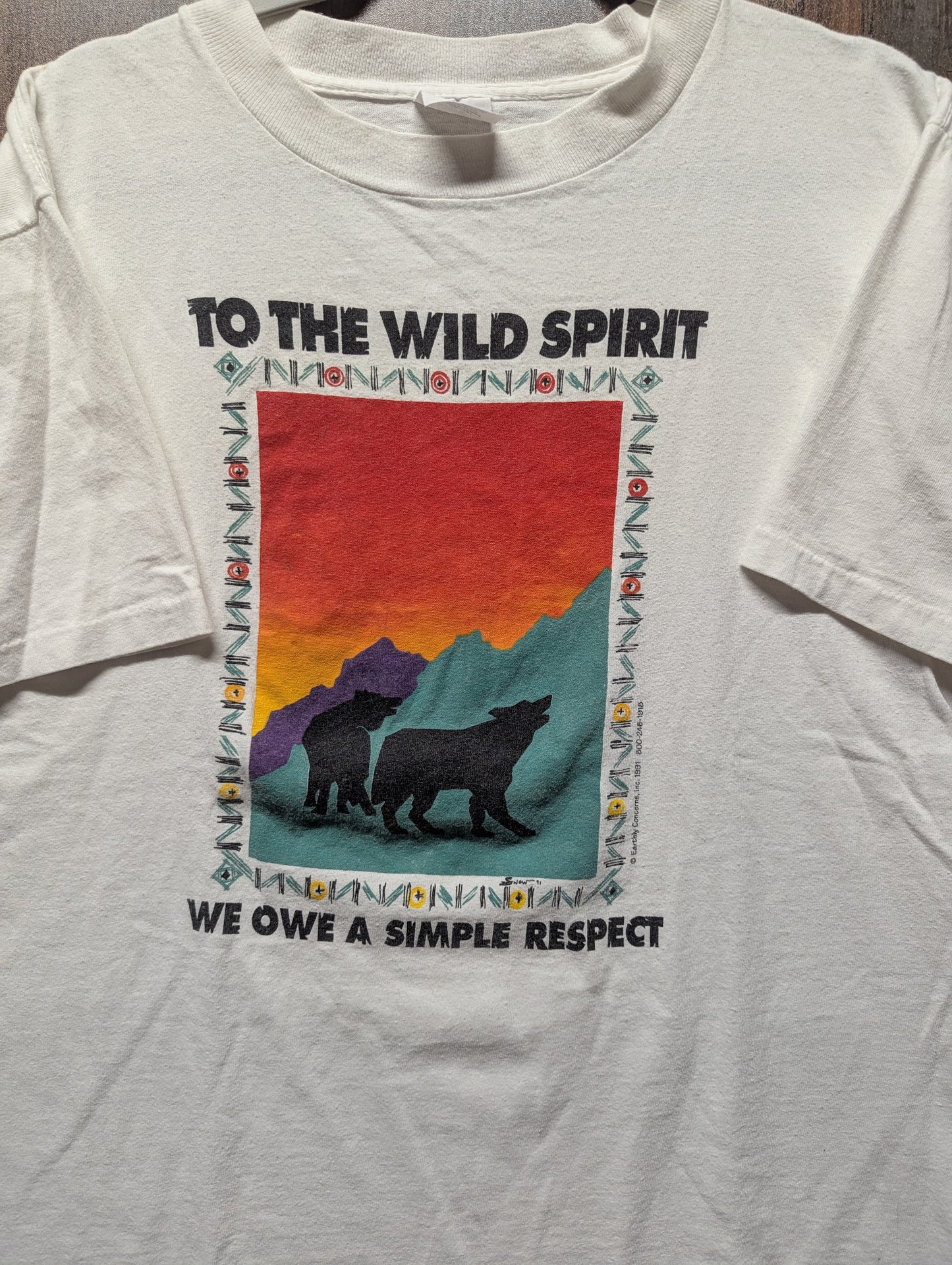 1991 Wild Spirit Wolf Nature T shirt