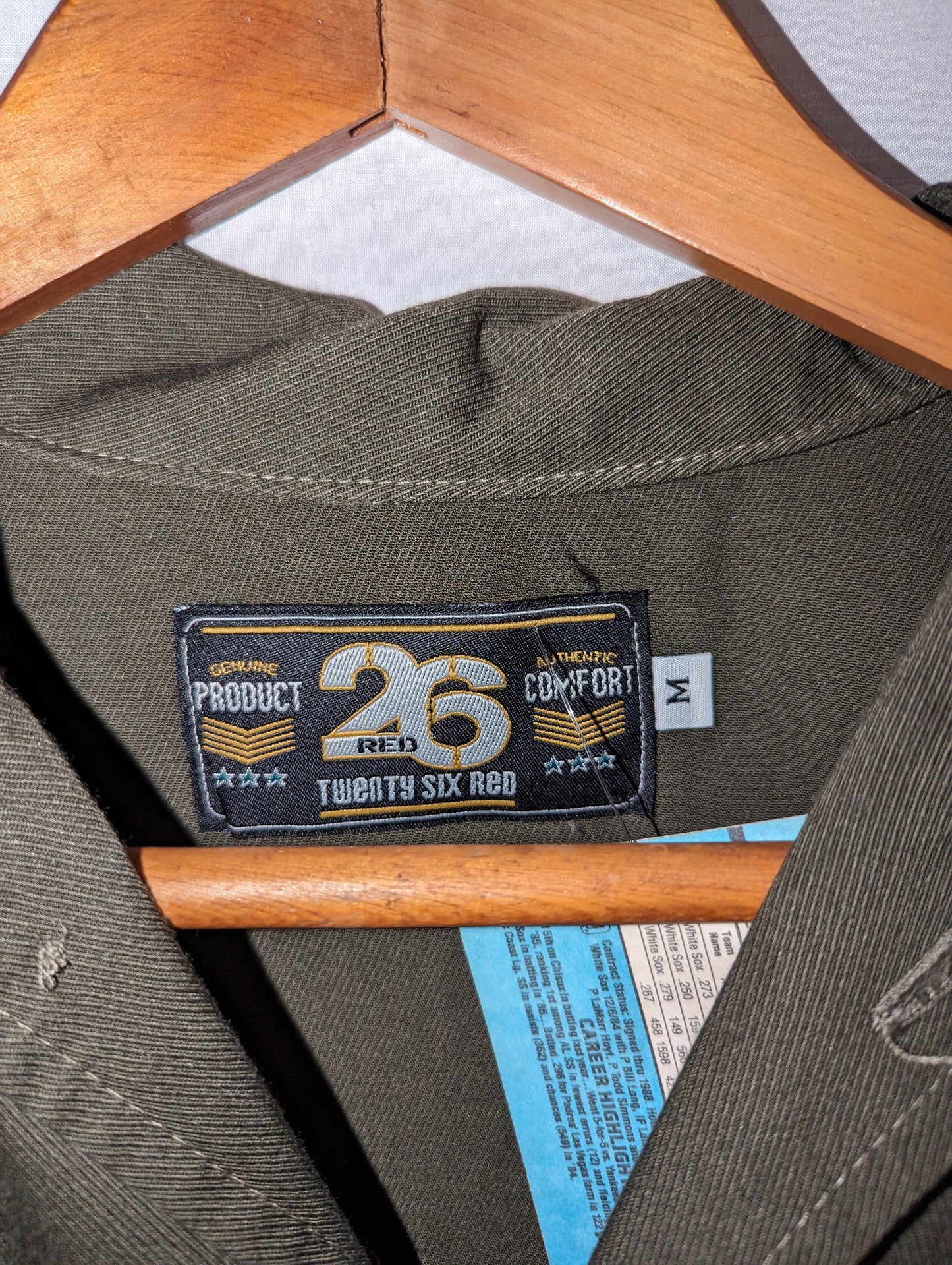 90s Twenty Six Red olive green military button up skate shirt