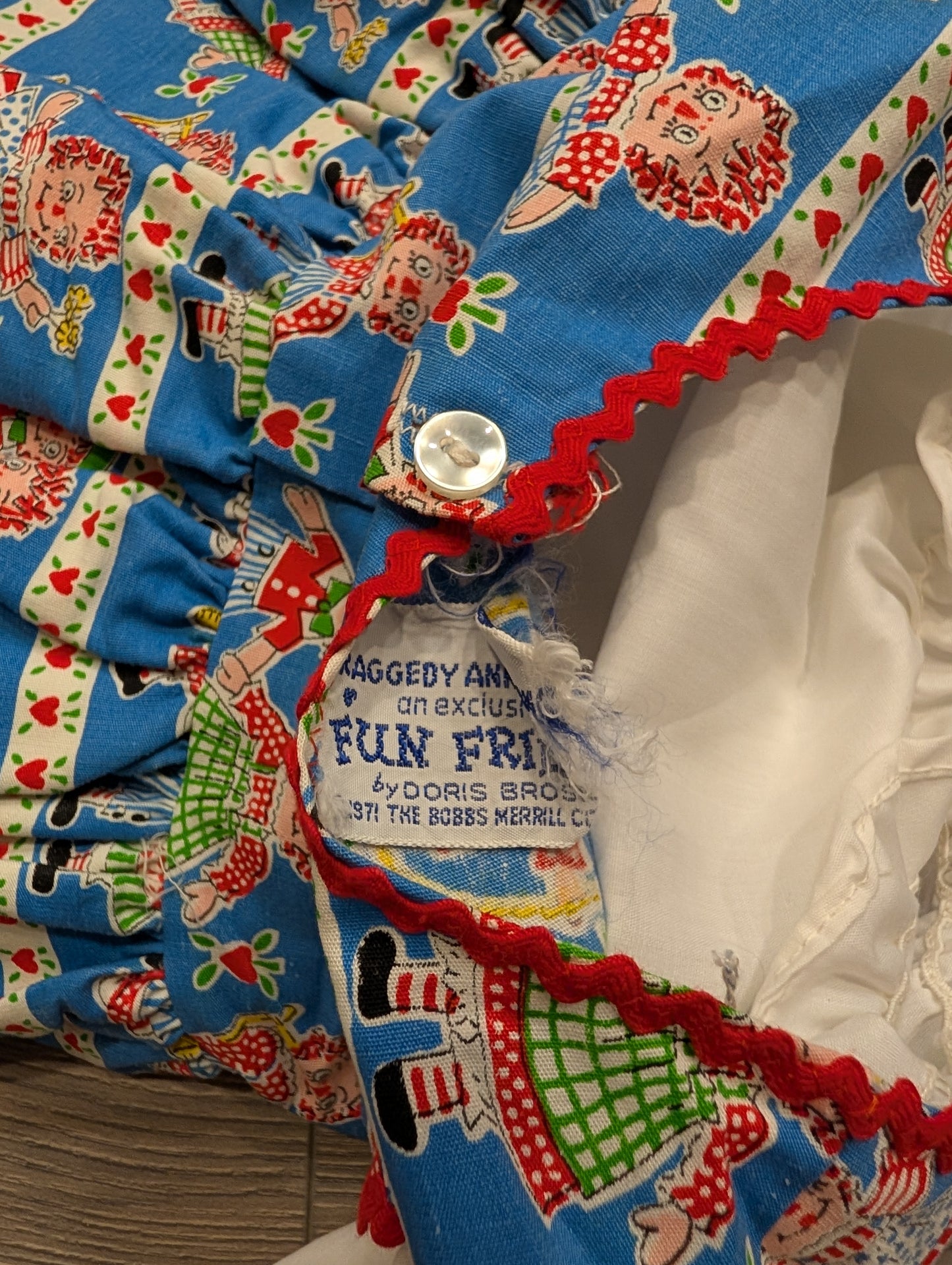 1971 Youth AOP Raggedy Ann & Andy Exclusive Baby Doll Girls Dress