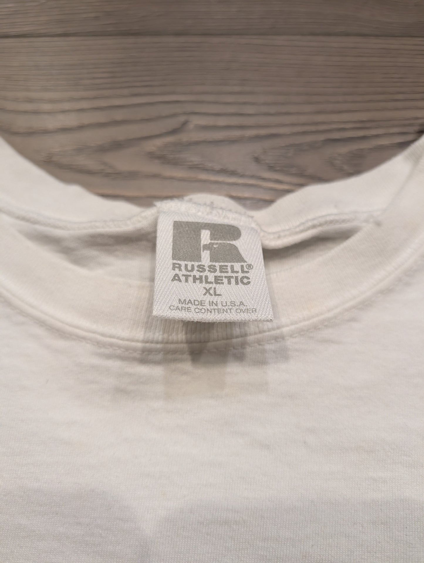 90's White Russell Athletic Sleeveless Cropped T Shirt