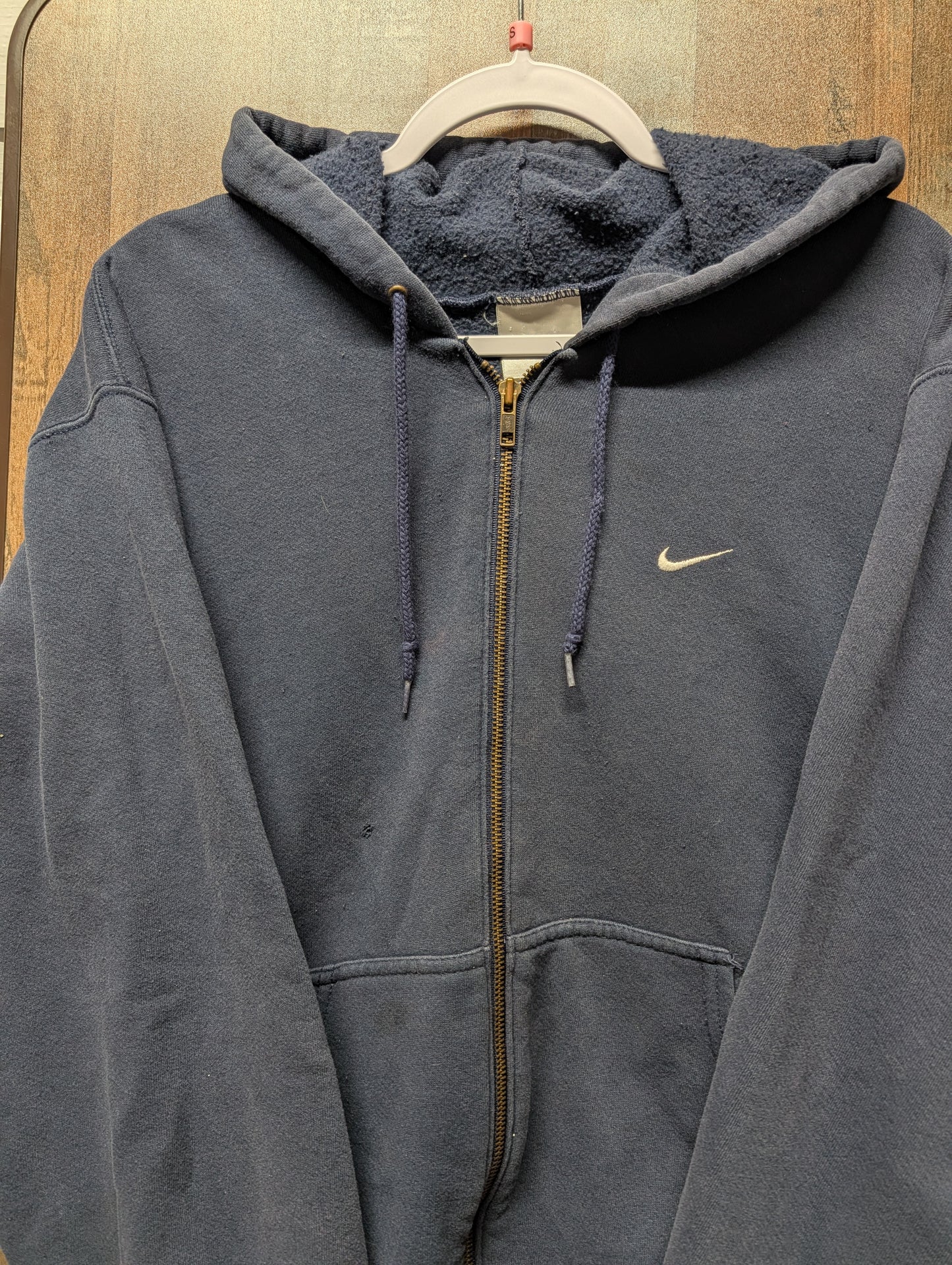 Y2K Nike Navy Blue Full Zip Hoodie Sweatshirt