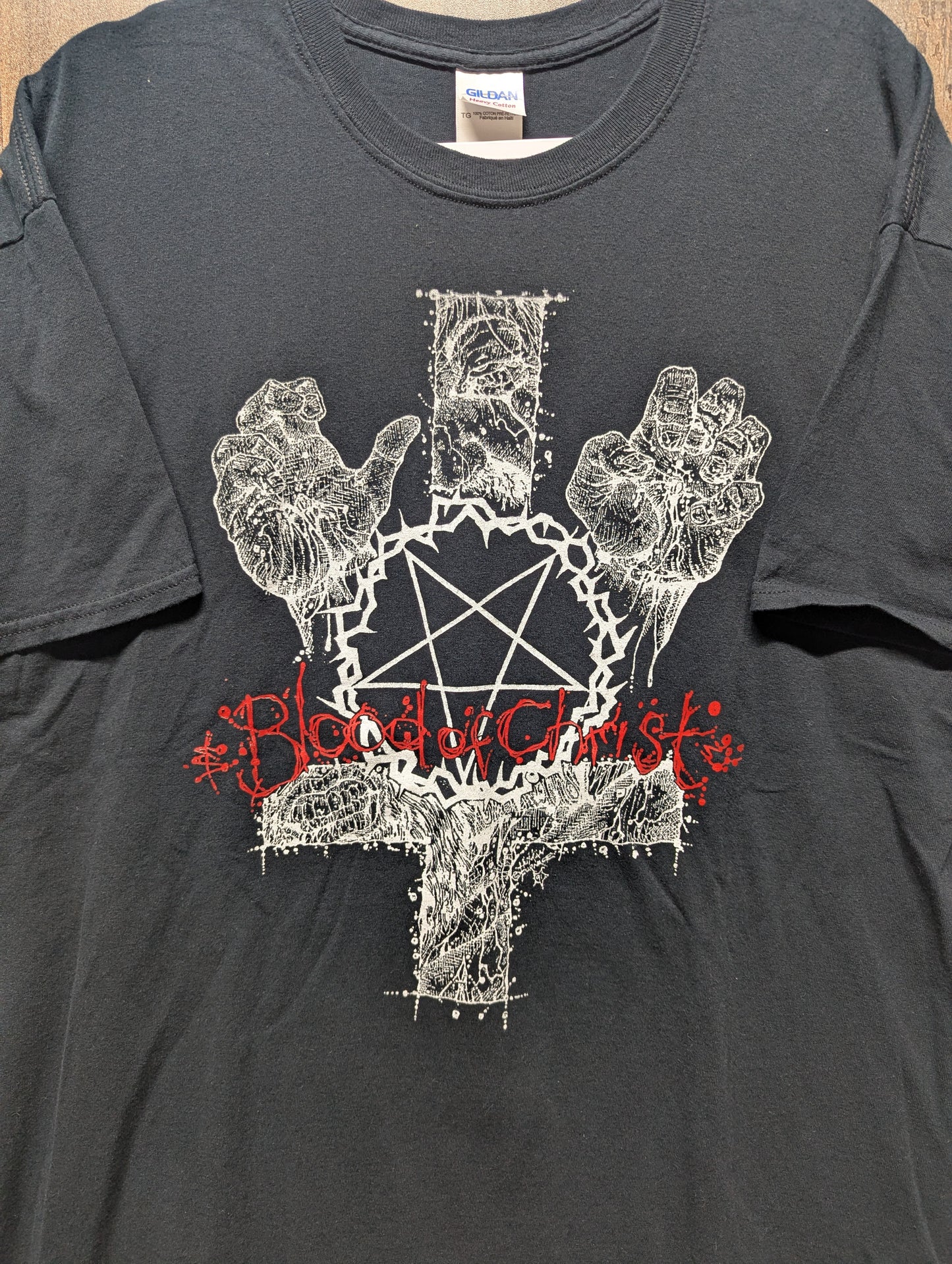 Mid 2000's Blood of Christ Tom Rojack Memorial Metal T Shirt