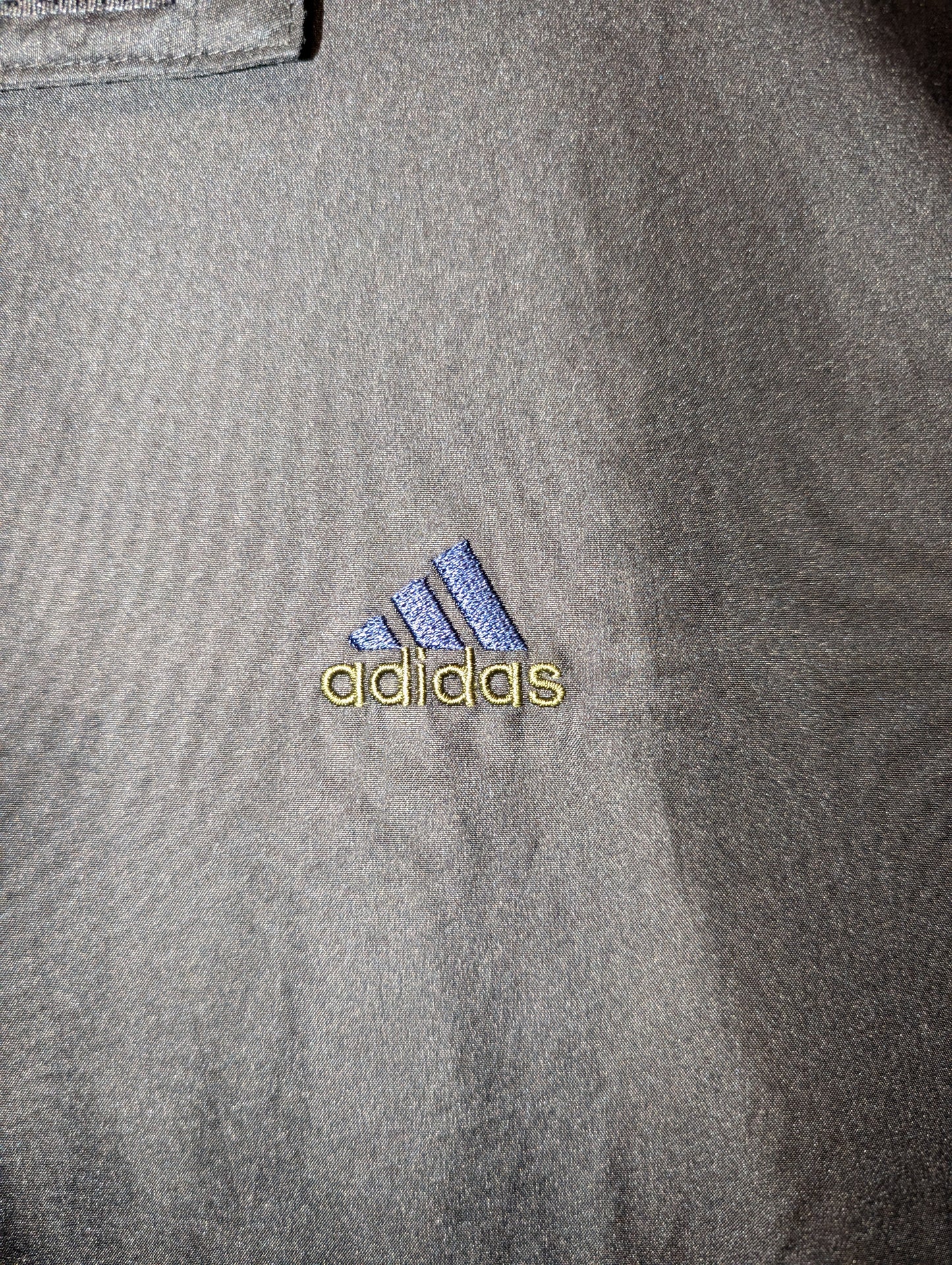 90s Adidas Black and Navy Windbreaker jacket