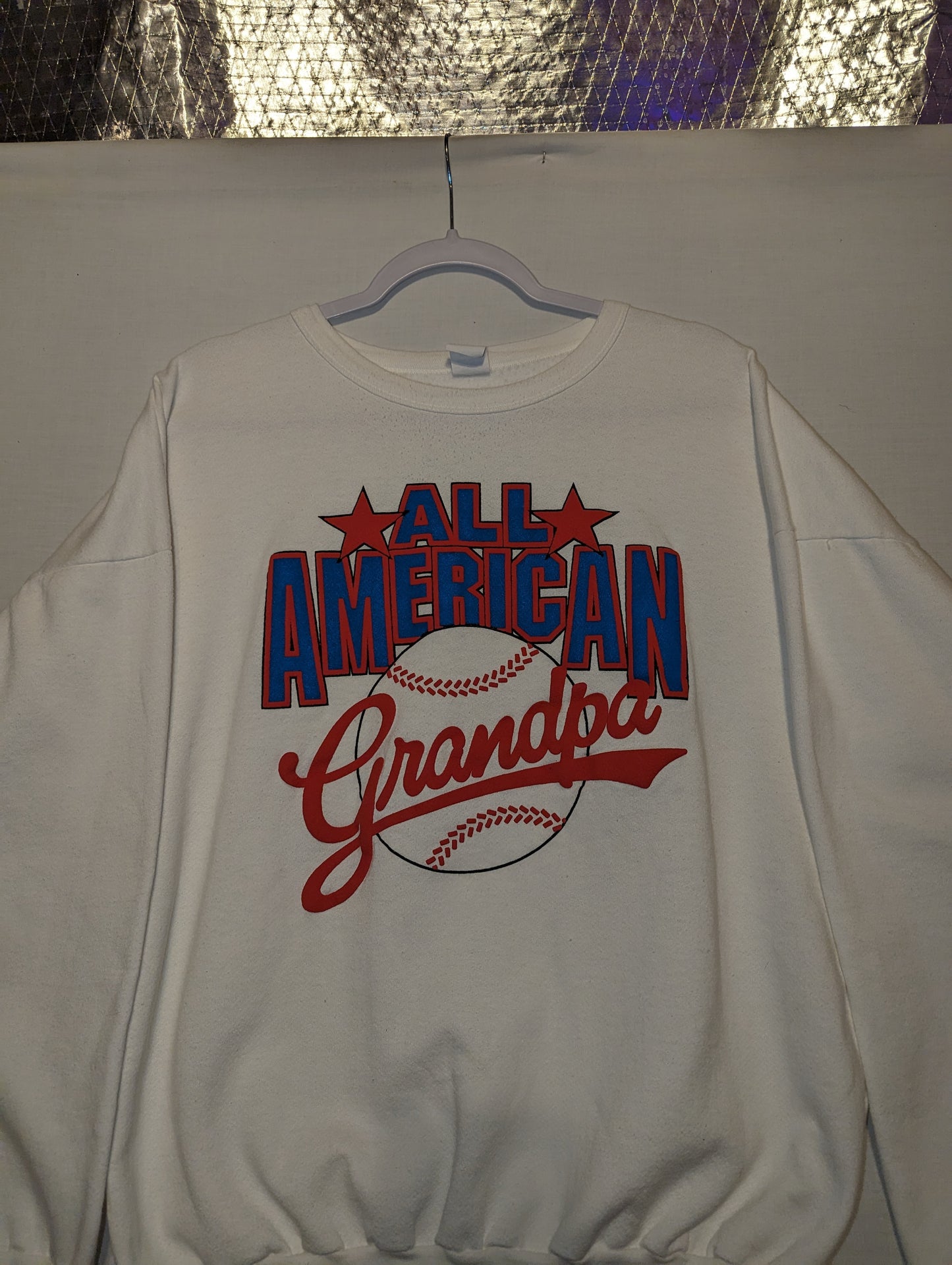 80s / 90s All American Grandpa Baseball Crewneck Sweatshirt