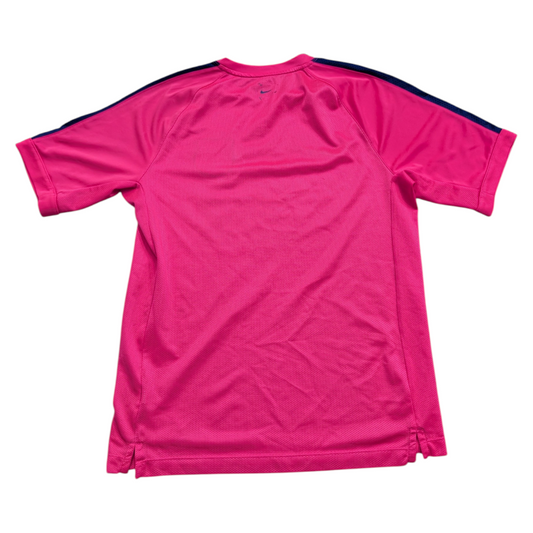 2000s Nike Qatar Airways Neon Pink FCB Barcelona Dri-Fit Soccer Jersey