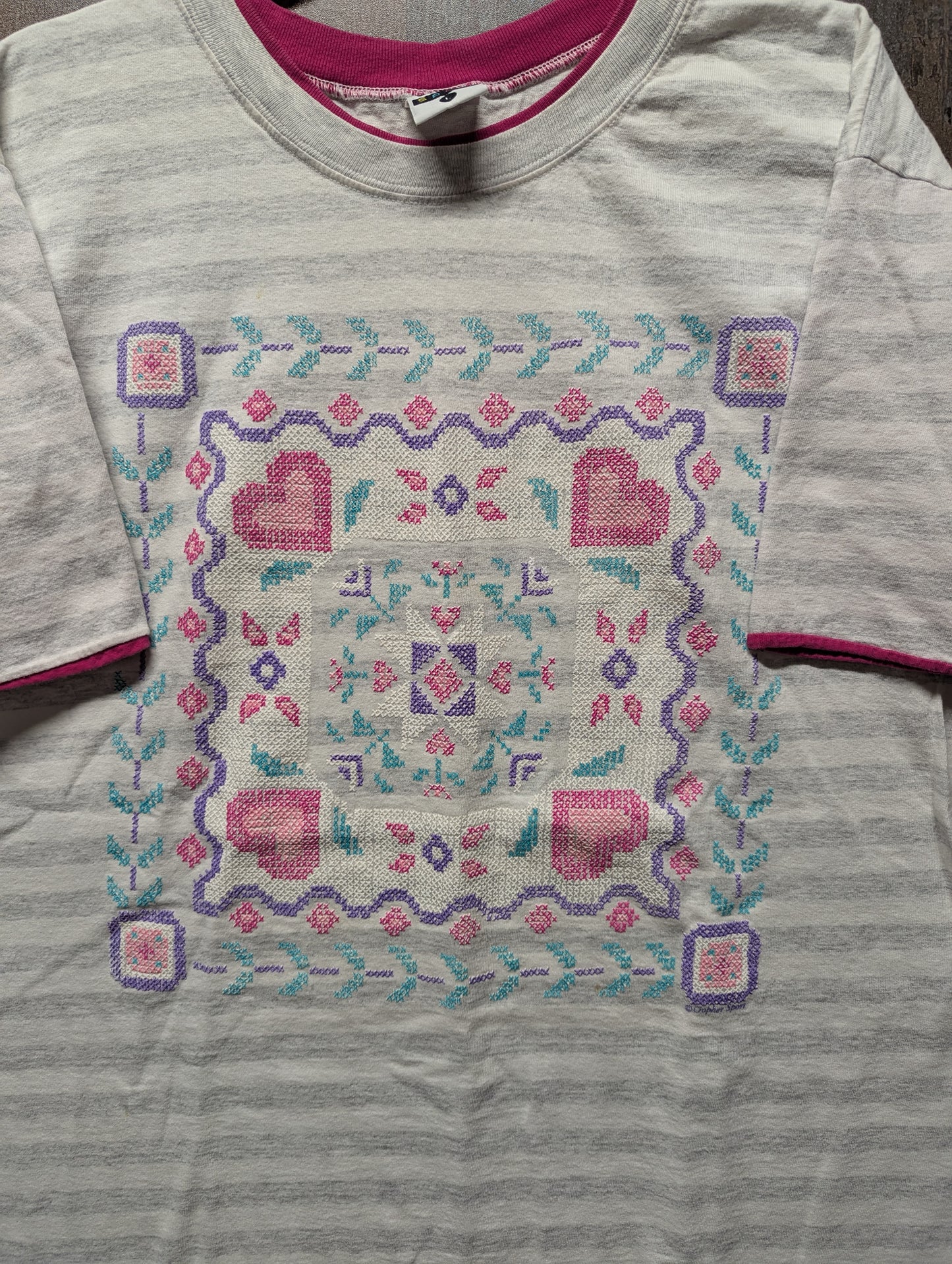 90s Granny Cross Stitch Quilt t shirt