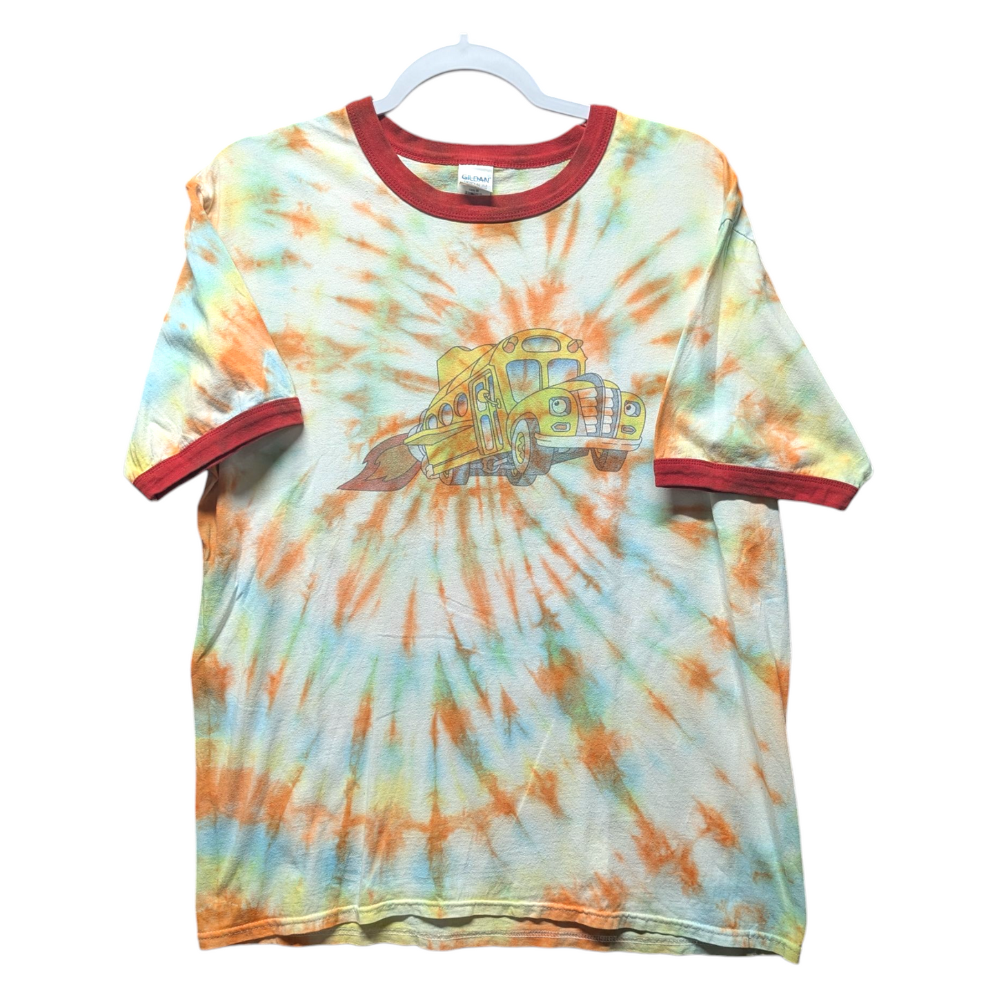 Mid 2010s Magic School Bus Tie Dye Ringer T-shirt