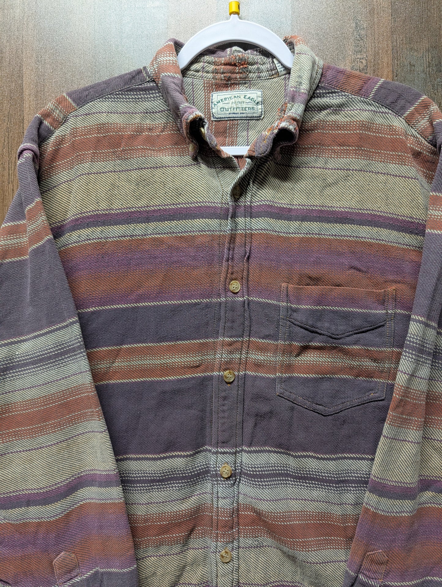 90s American Eagle Striped Flannel Button Up Shirt