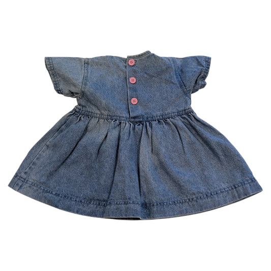 90s Youth Flowery Denim BabyDoll Dress