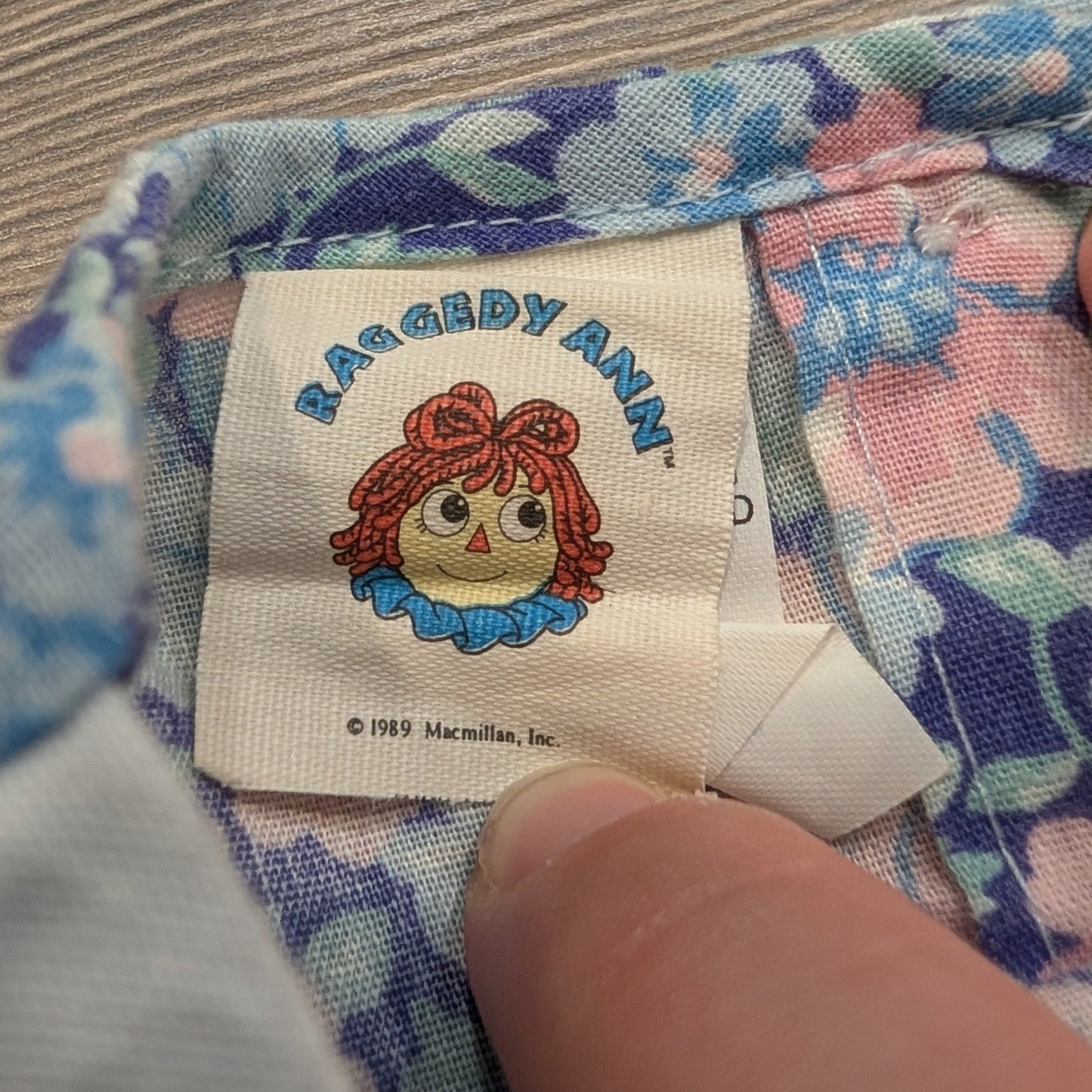 1989 Youth Flowery Raggedy Ann Girls Dress