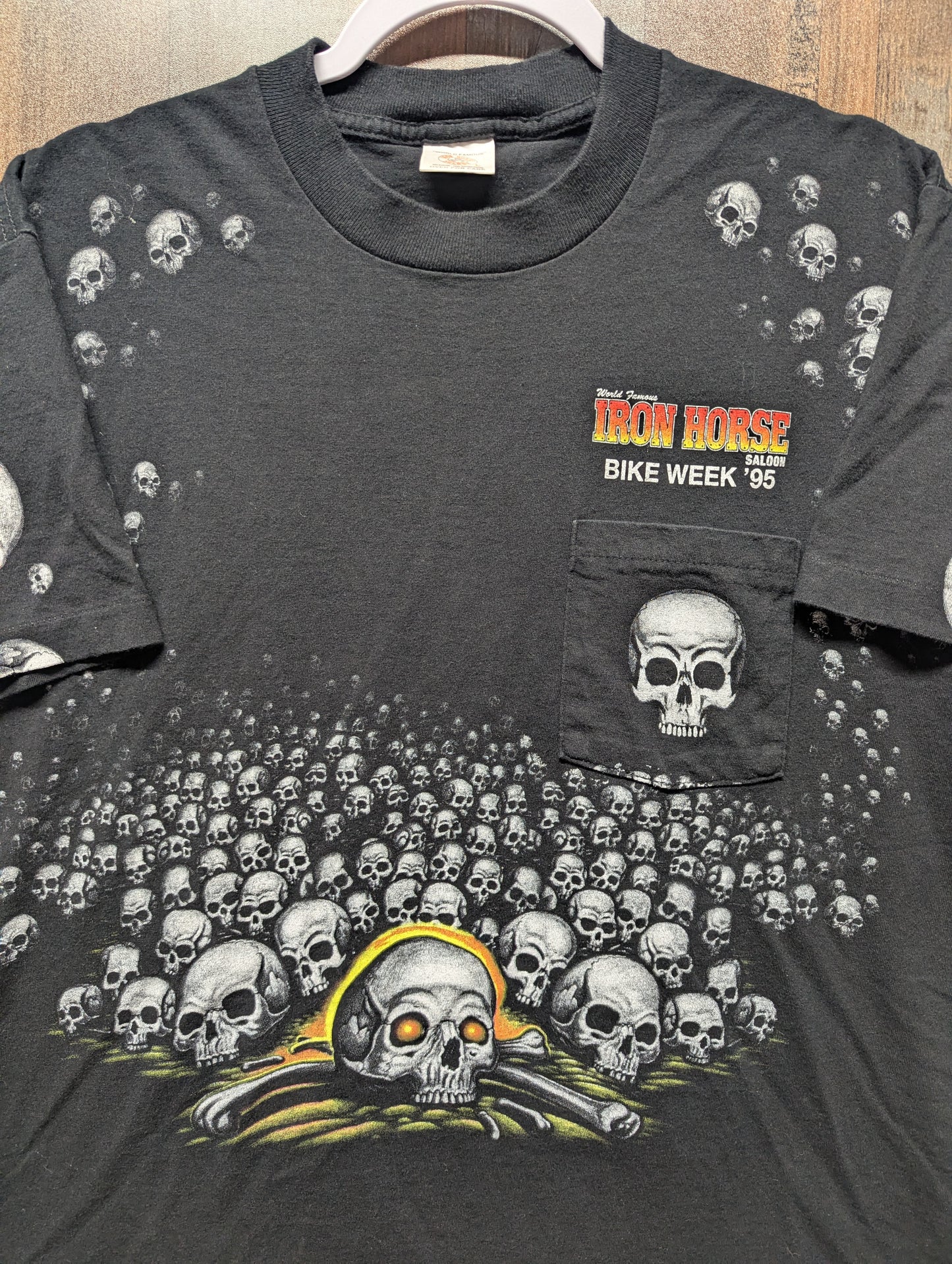 1995 Iron Horse Saloon Bike Week AOP Pocket T shirt