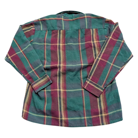 90s Green and Purple Plaid Grundge Button up Longsleeve Shirt