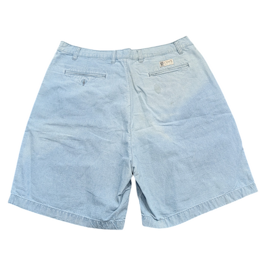90s/Y2K Ralph Lauren Chaps Long Pleated Denim Cotton Shorts