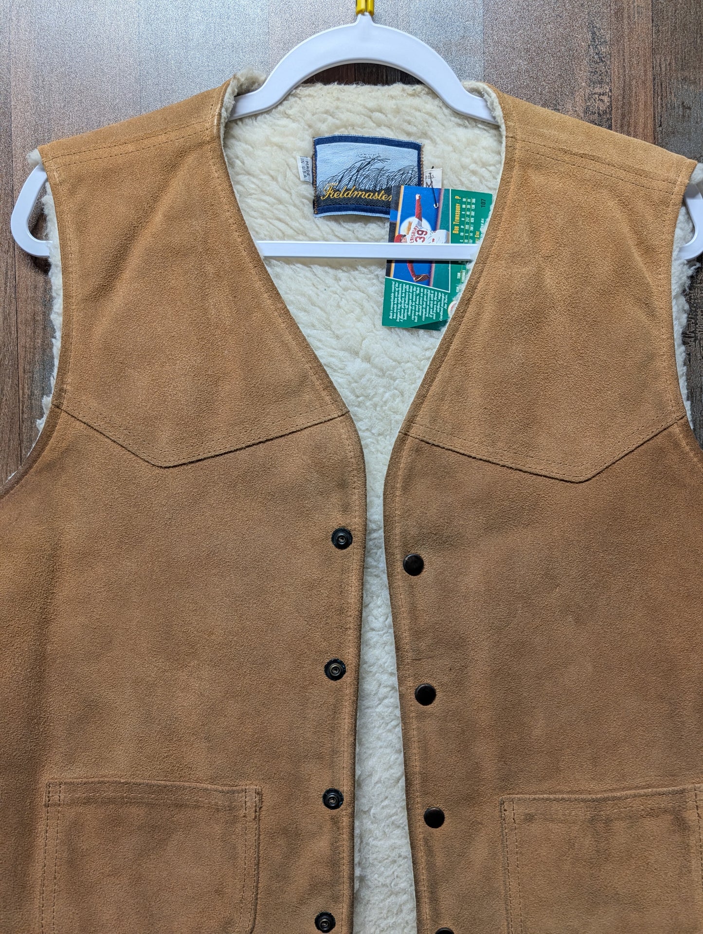 70s / 80s Fieldmaster Suede Leather Sherpa Lined Western Vest