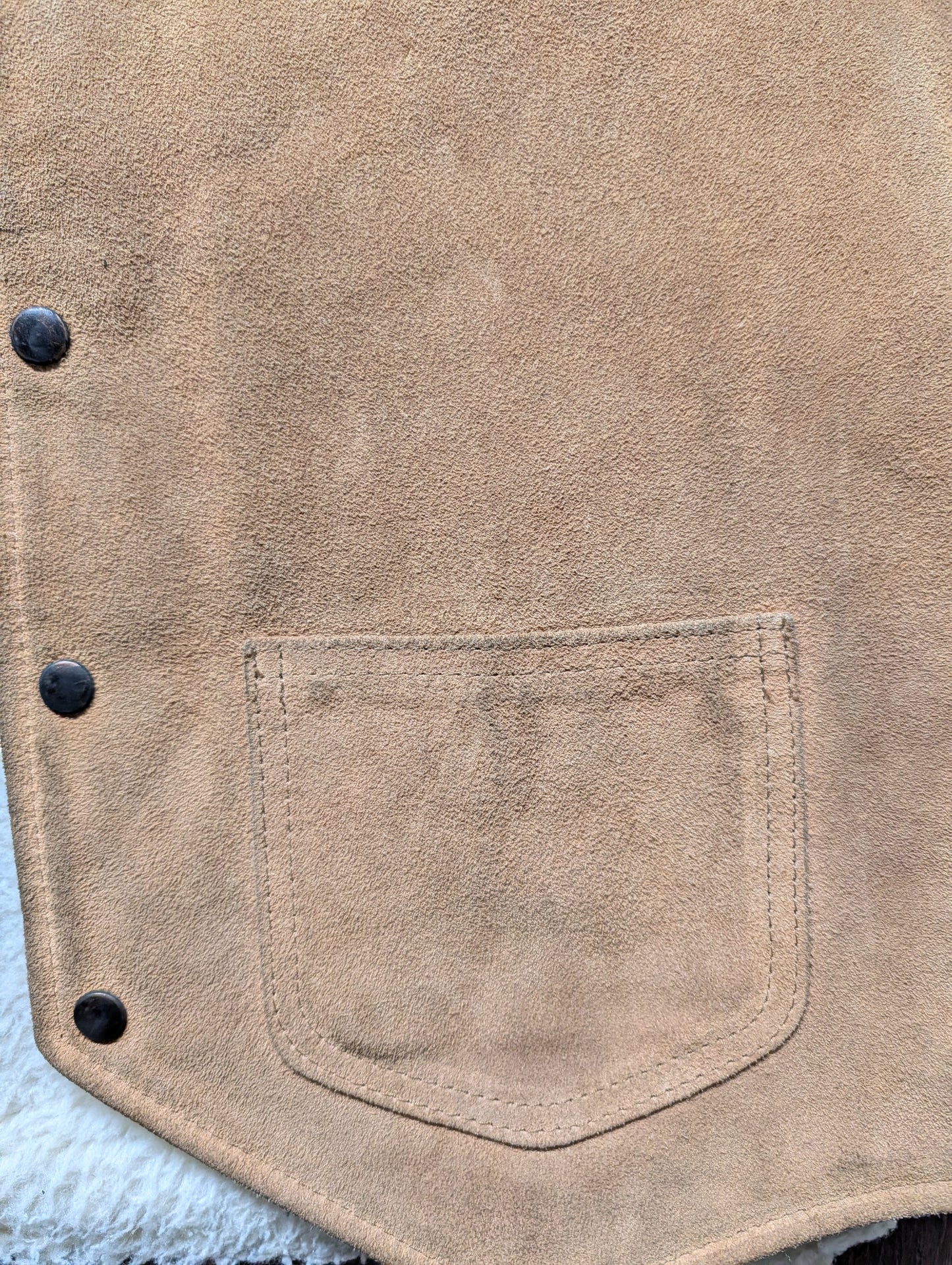 70s / 80s Fieldmaster Suede Leather Sherpa Lined Western Vest