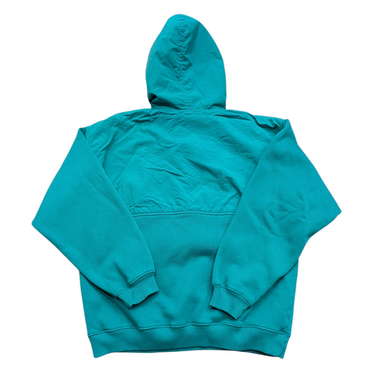 90's Eddie Bauer Teal Green 3/4 Snap Pull-Over Hoodie