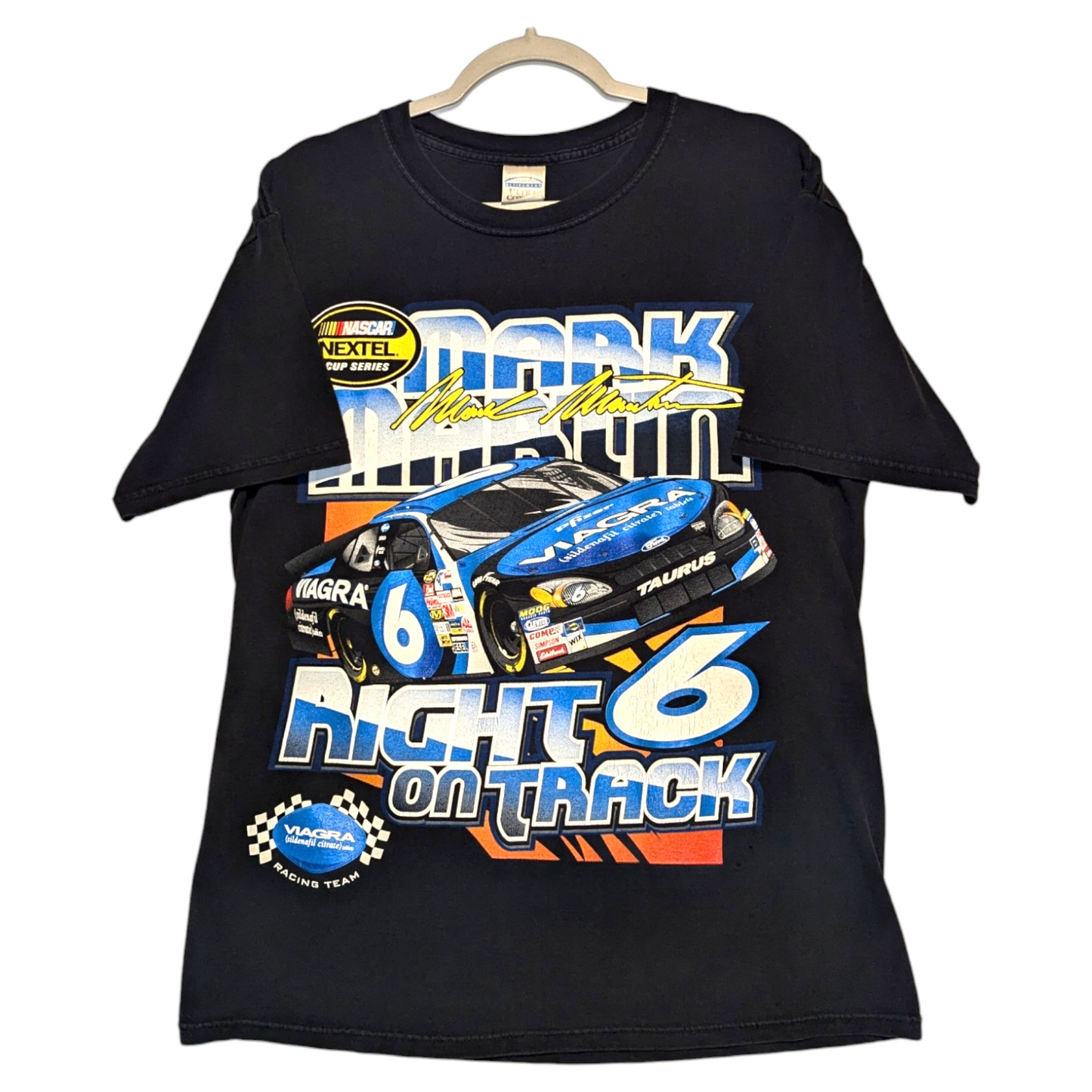 90s Mark Martin Right on Track NASCAR t shirt