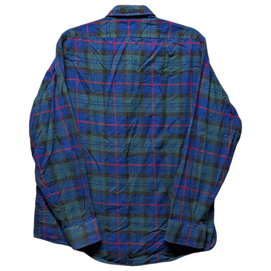 90s McCurdy's Green Blue Flannel Button Up Shirt