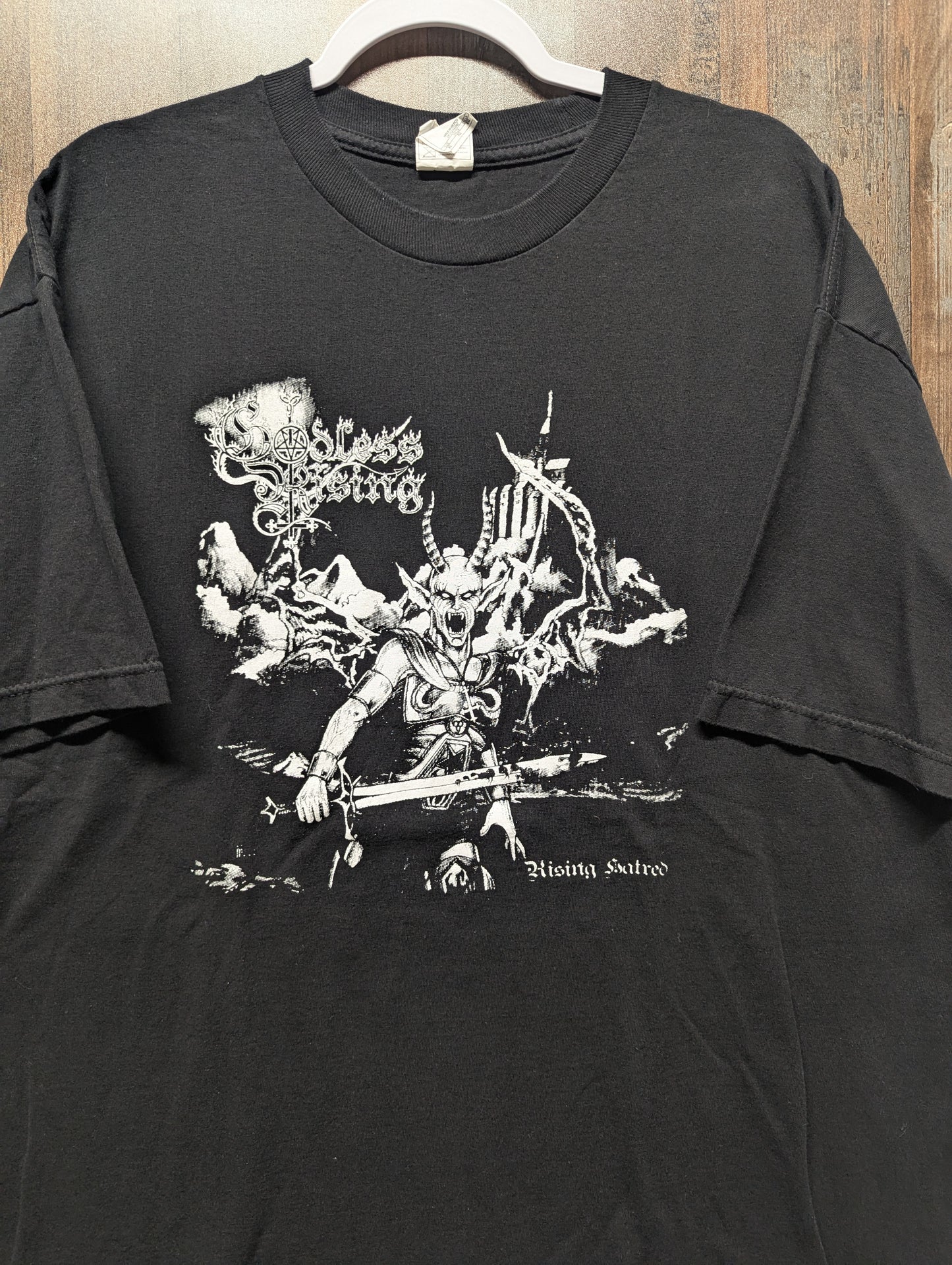 Mid 2000's Godless Rising Rising Hatred Metal T Shirt