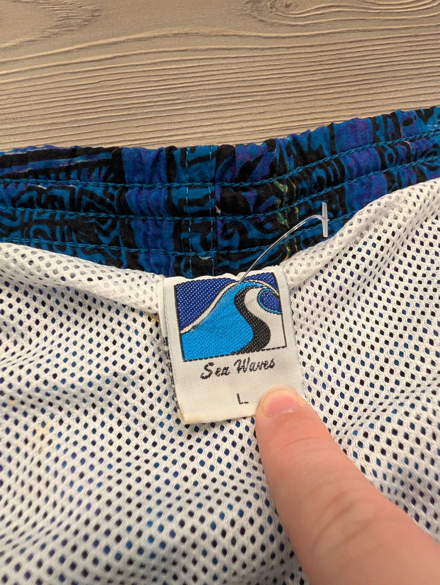 80s/90s AOP Pacific Tribal Patterned Swim Shorts