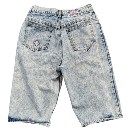 80s/90s acid-washed No Excuses Denim Capri Shorts
