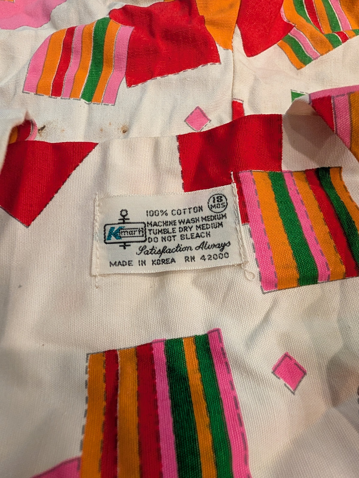 80s Youth NWT AOP Geometric Shape Patterned Overall One Piece