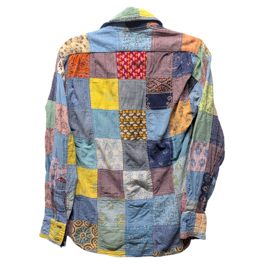 90s Unique Quilted Patchwork Design Button Up Shirt