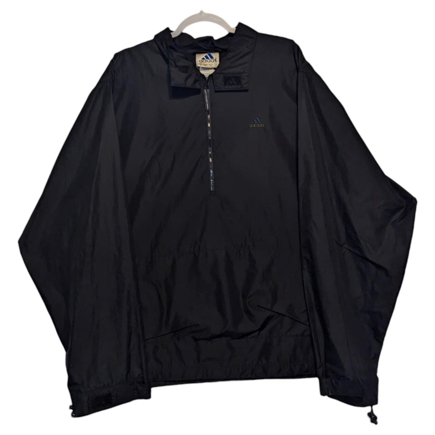 90s Adidas Black and Navy Windbreaker jacket