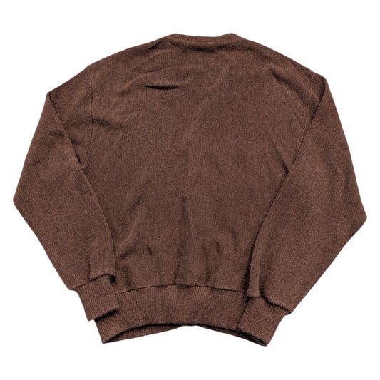60s Brown Knit Cardigan Sweater