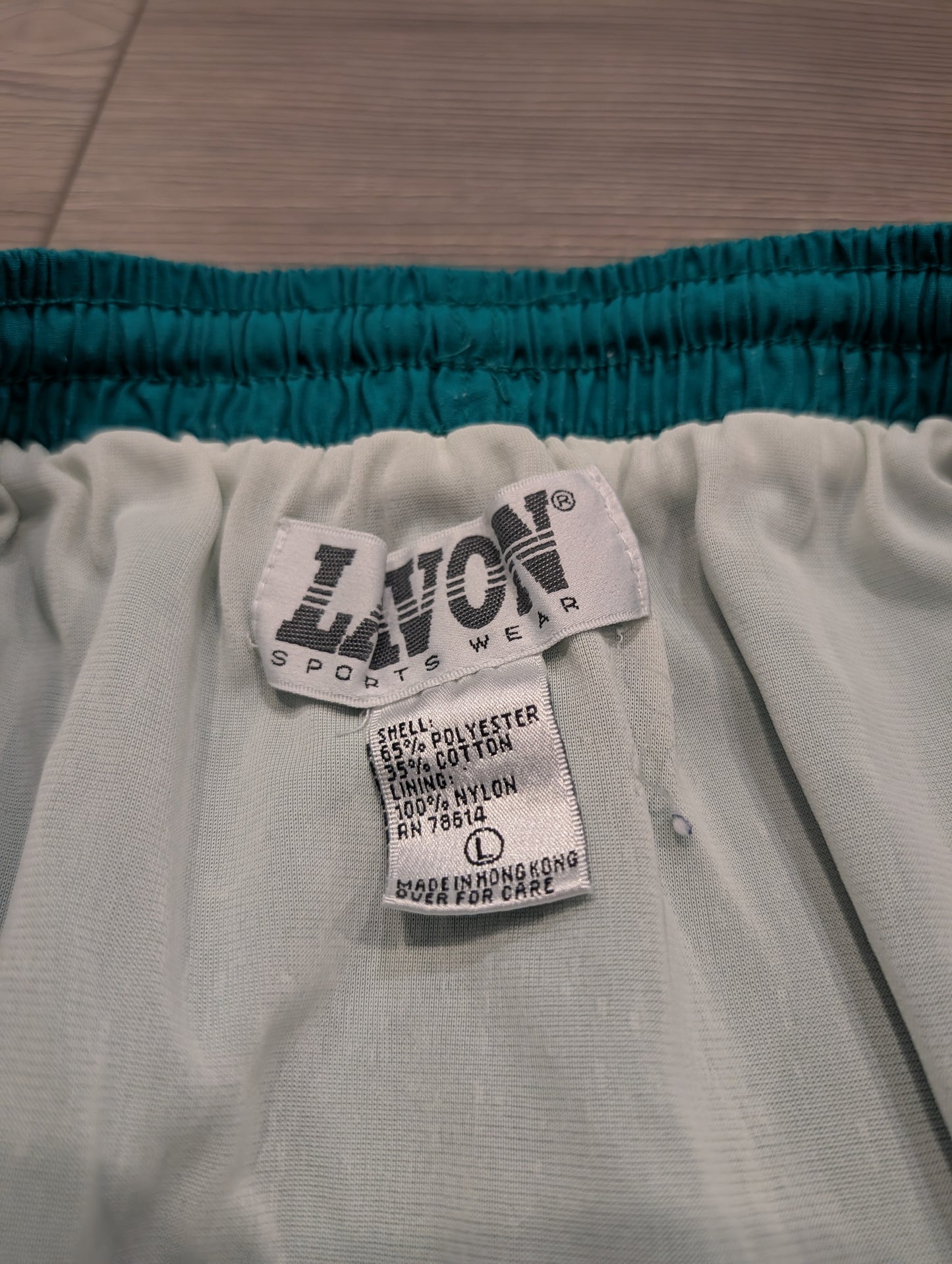 '90s Green and White Longer Athletic Shorts