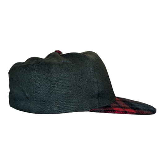 90s Plaid Flannel Brim Blank Snapback Hat