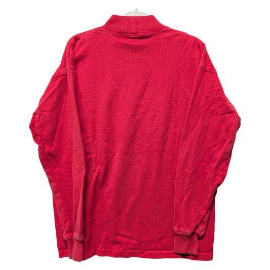 90s Red LL Bean Mock Neck Long Sleeve Shirt