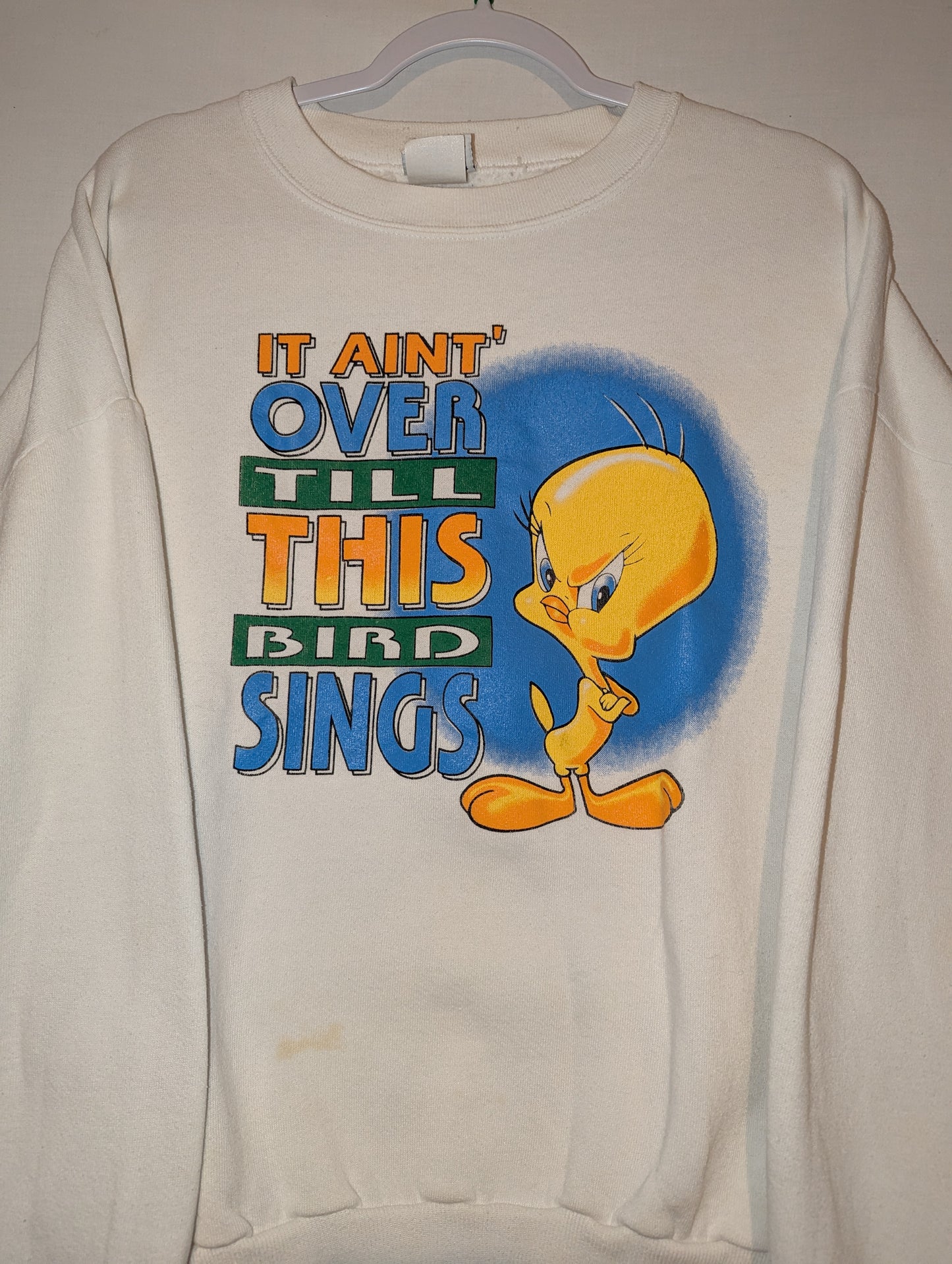 1996 Tweety Bird It Aint Over Crewneck Sweatshirt