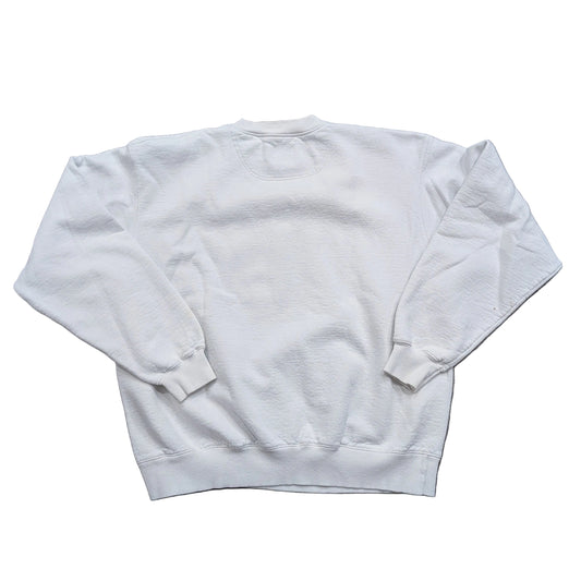 Y2K Champion Blank White Crewneck Sweatshirt