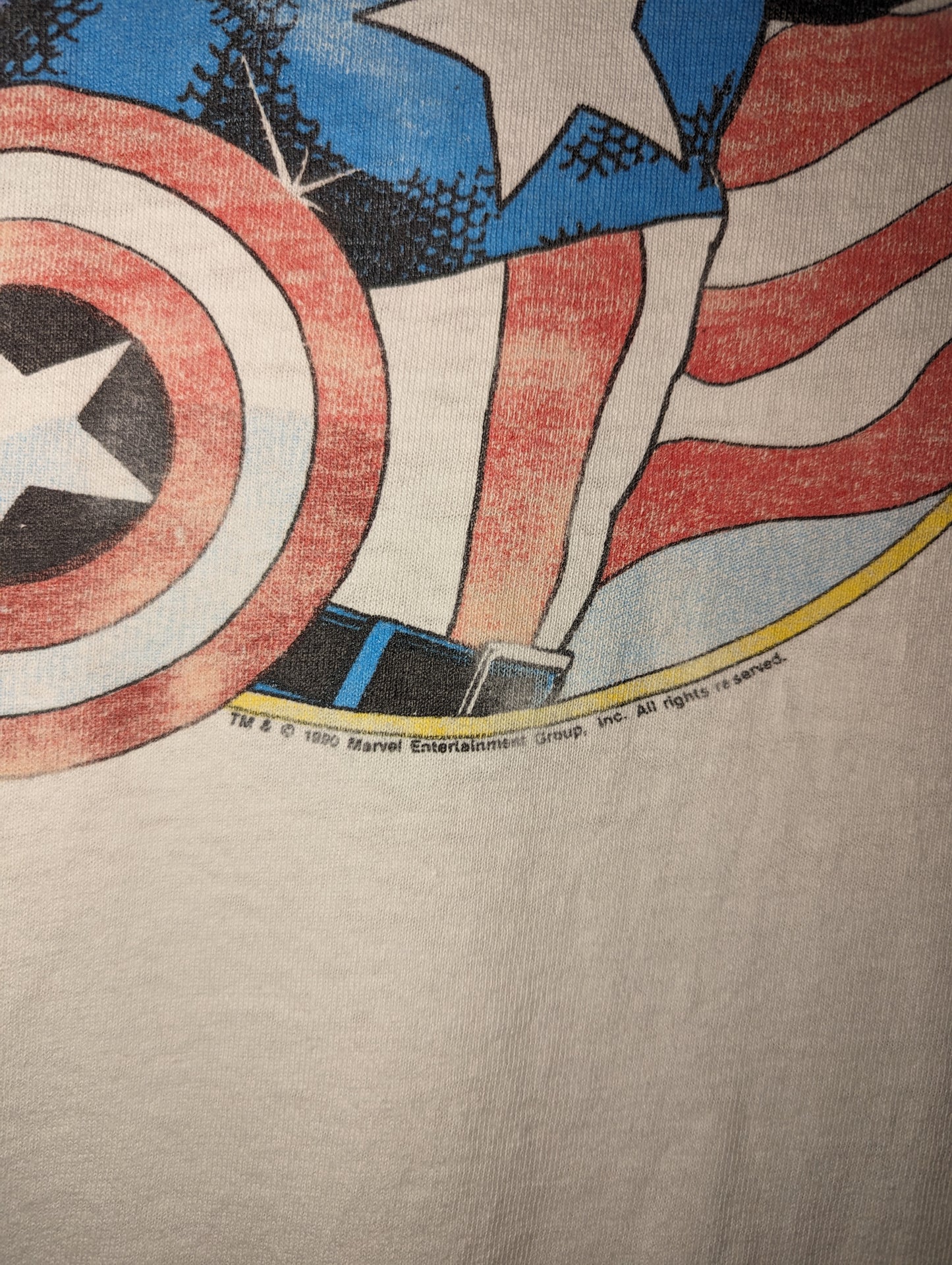 1990 Captain America Marvel t shirt
