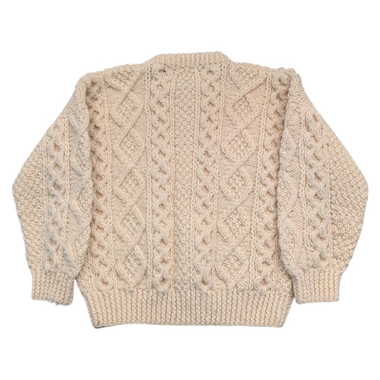 90s Youth Cream Colored Ireland Hand Knit Wool Sweater